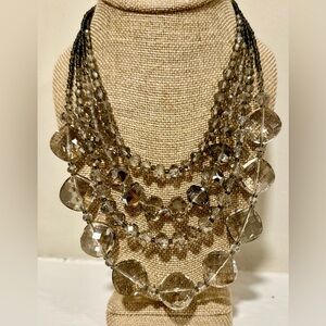 Elegant Multi-Layered Costume Crystal Necklace